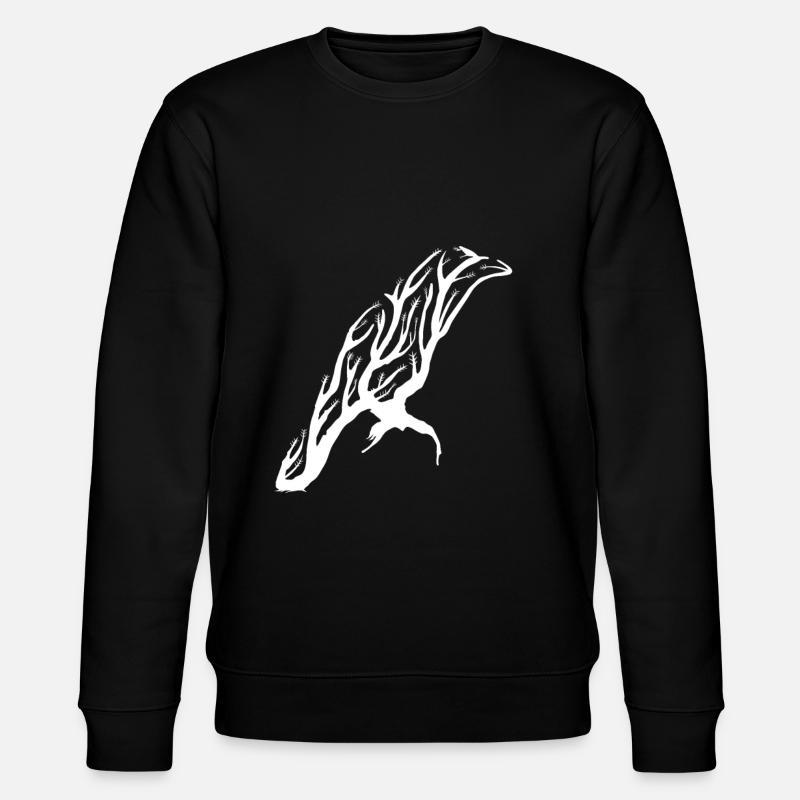 Rabe in weiß - Stanley/Stella Unisex Bio-Sweatshirt CHANGER  - Schwarz