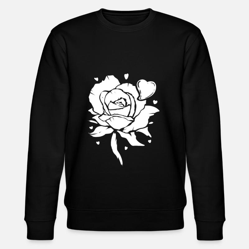 Weiße Blume - Stanley/Stella Unisex Bio-Sweatshirt CHANGER  - Schwarz