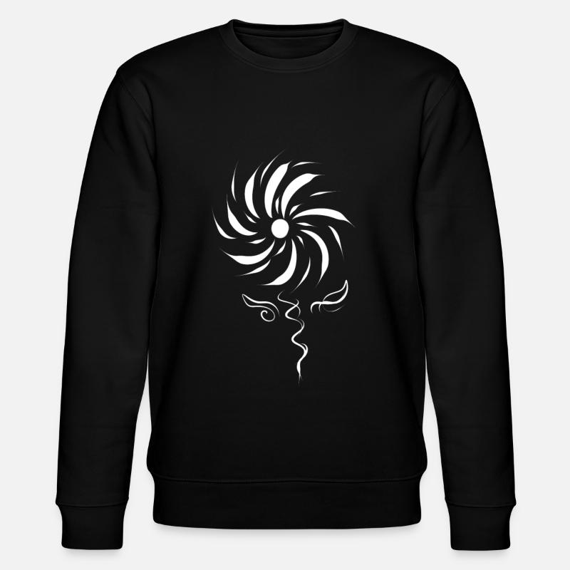 Weiße Blume - Stanley/Stella Unisex Bio-Sweatshirt CHANGER  - Schwarz