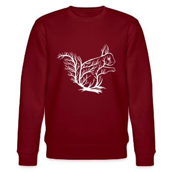 Squirrel, Eichhörnchen - Stanley/Stella Unisex Bio-Sweatshirt CHANGER  - Burgunderrot - Vorne - Nik (191cm) & Marisol (170cm)