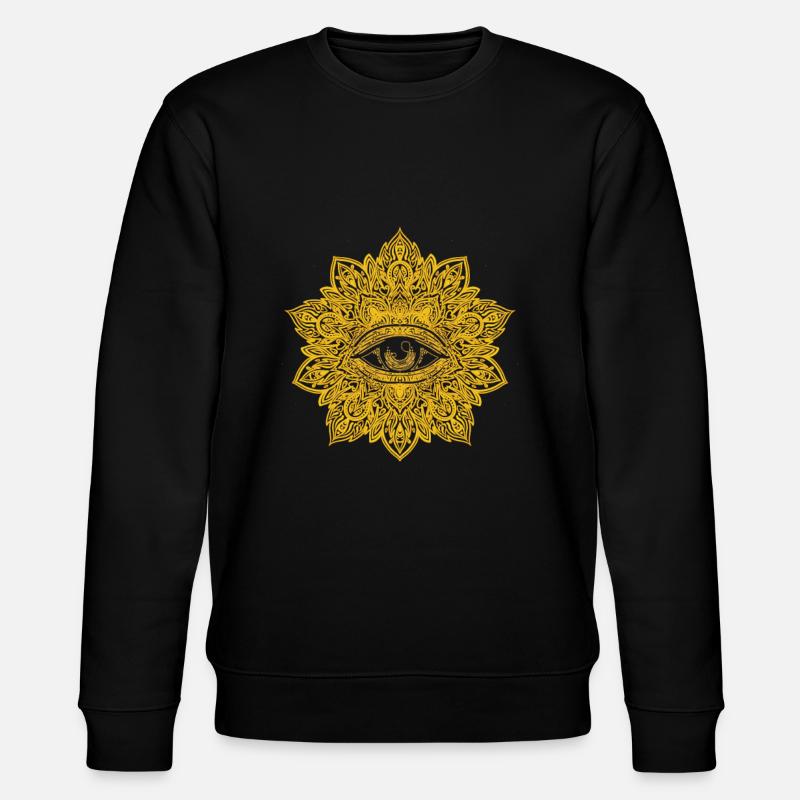 All Seeing Eye - Mandala - Stanley/Stella CHANGER Unisex Organic Sweatshirt - black
