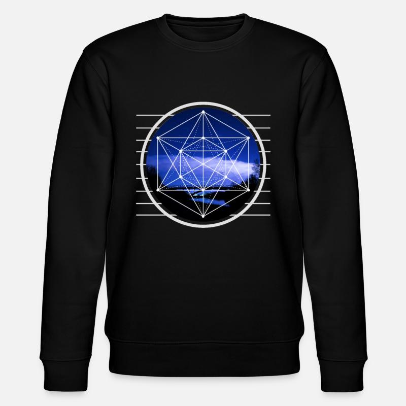 Metatron Hexagon Cube Graphic Design - Stanley/Stella CHANGER Unisex Organic Sweatshirt - black