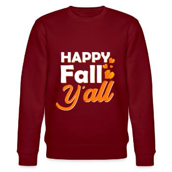 Herbst Geschenk bunte Blätter Regen - Stanley/Stella Unisex Bio-Sweatshirt CHANGER  - Burgunderrot - Vorne - Nik (191cm) & Marisol (170cm)