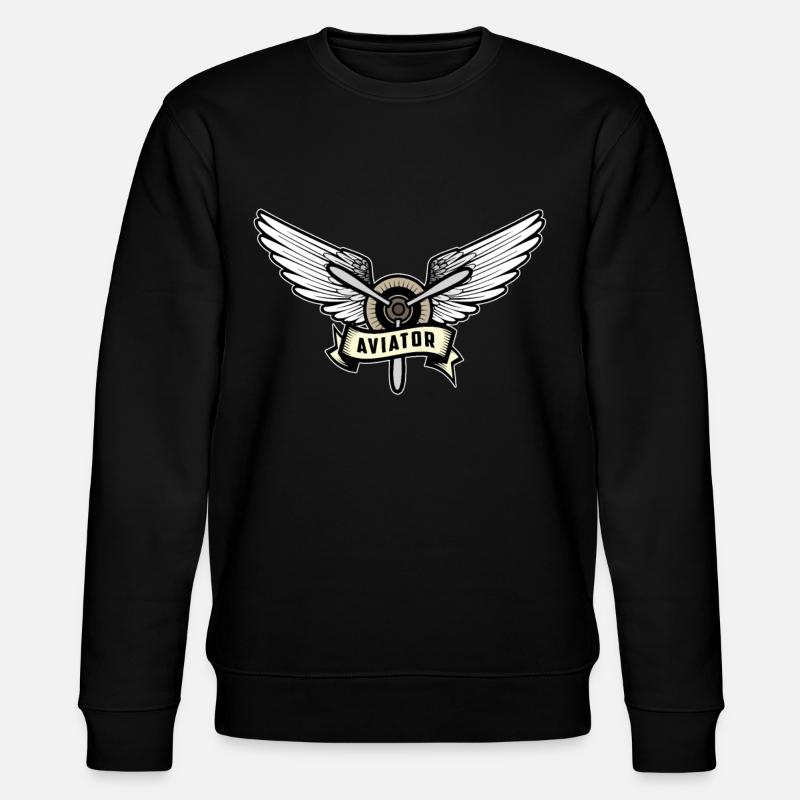 Pilot - Aviator - Stanley/Stella Unisex Bio-Sweatshirt CHANGER  - Schwarz