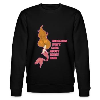 Mermaid hairdresser hair fish fable gift - Stanley/Stella CHANGER Unisex Organic Sweatshirt - black - Front - Nik (191cm) & Marisol (170cm)