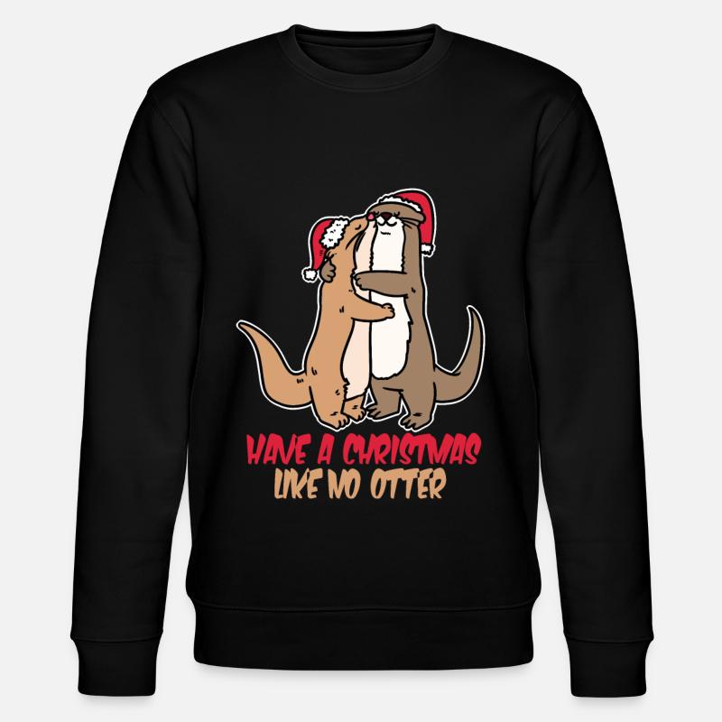 Otter Weihnachten Geschenk - Stanley/Stella Unisex Bio-Sweatshirt CHANGER  - Schwarz