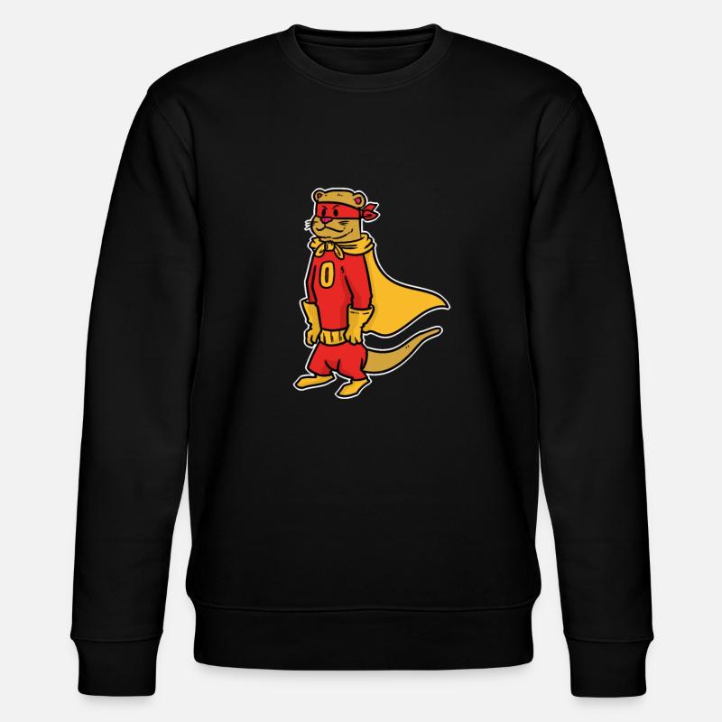 Otter Superheld Geschenk - Stanley/Stella Unisex Bio-Sweatshirt CHANGER  - Schwarz