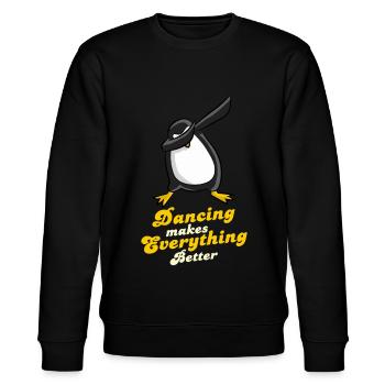 Dubbing Pinguin Dubstep Tanzen Geschenk - Stanley/Stella Unisex Bio-Sweatshirt CHANGER  - Schwarz - Vorne - Nik (191cm) & Marisol (170cm)