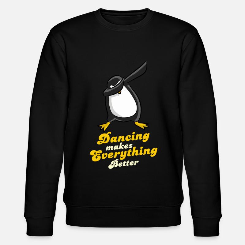 Dubbing penguin dubstep dancing gift - Stanley/Stella CHANGER Unisex Organic Sweatshirt - black