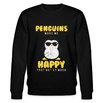 Pinguin - Stanley/Stella Unisex Bio-Sweatshirt CHANGER  - Schwarz - Vorne - Nik (191cm) & Marisol (170cm)