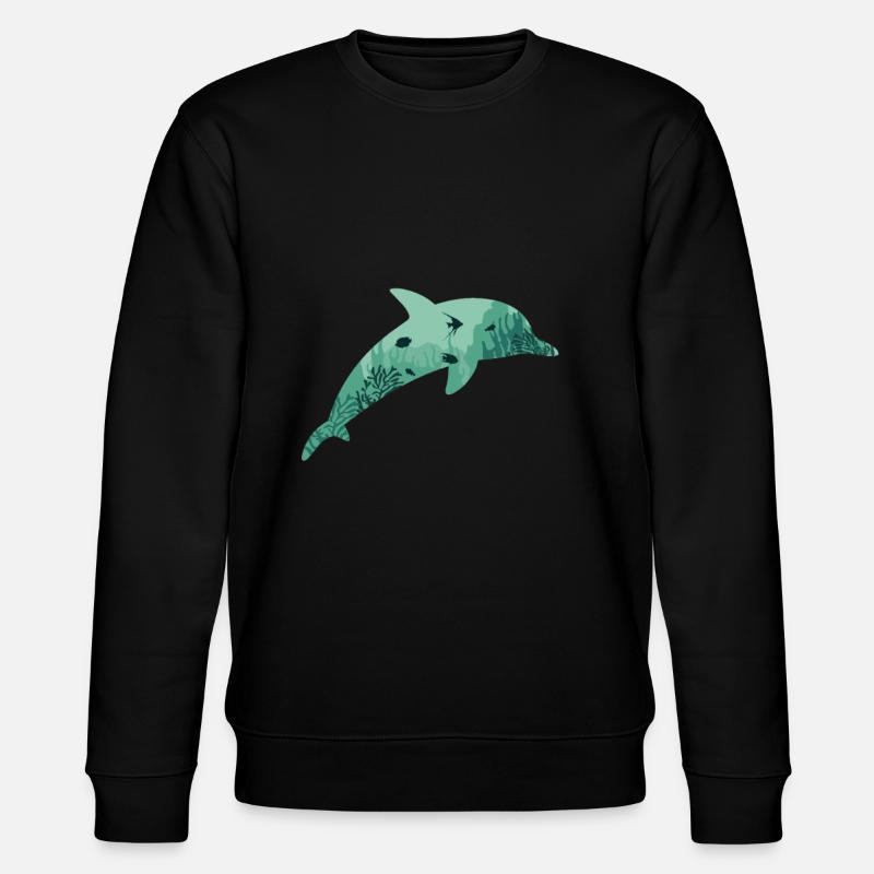 Delfin Delphin - Stanley/Stella Unisex Bio-Sweatshirt CHANGER  - Schwarz