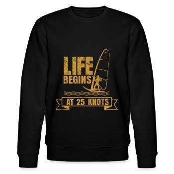 Windsurfen - Stanley/Stella Unisex Bio-Sweatshirt CHANGER  - Schwarz - Vorne - Nik (191cm) & Marisol (170cm)