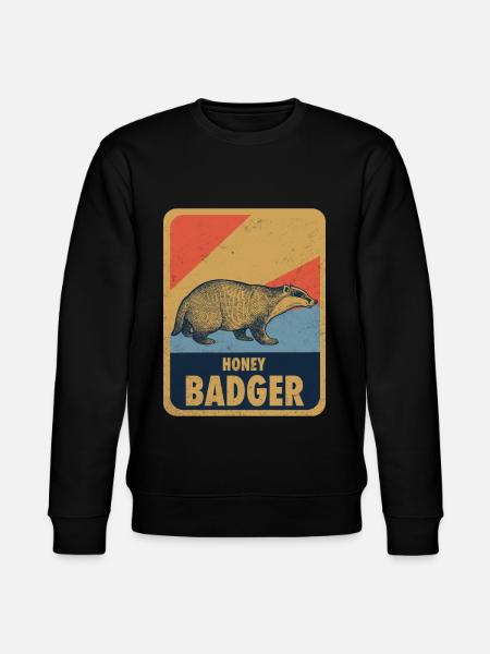 Honigdachs Retro - Stanley/Stella Unisex Bio-Sweatshirt CHANGER  - Schwarz
