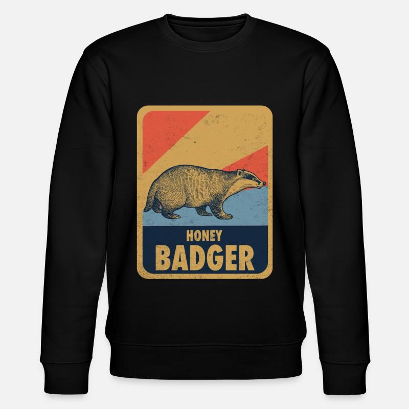 Honey badger retro - Stanley/Stella CHANGER Unisex Organic Sweatshirt - black