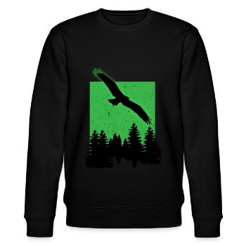 White-tailed Eagle - Stanley/Stella CHANGER Unisex Organic Sweatshirt - black - Front - Nik (191cm) & Marisol (170cm)