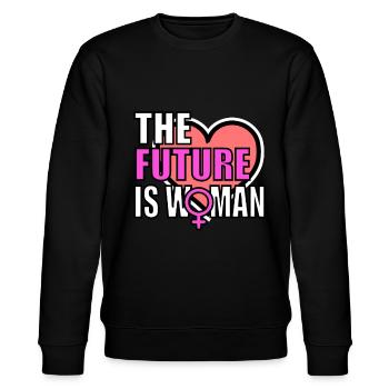 weibliche Revolution Frauen power Feministin - Stanley/Stella Unisex Bio-Sweatshirt CHANGER  - Schwarz - Vorne - Nik (191cm) & Marisol (170cm)