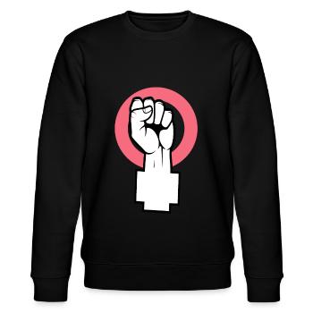 weibliche Revolution Frauen power Feministin - Stanley/Stella Unisex Bio-Sweatshirt CHANGER  - Schwarz - Vorne - Nik (191cm) & Marisol (170cm)