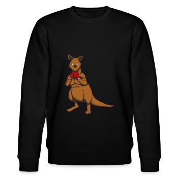 Boxendes Kanguru Boxerkanguru Känguru Boxen - Stanley/Stella Unisex Bio-Sweatshirt CHANGER  - Schwarz - Vorne - Nik (191cm) & Marisol (170cm)