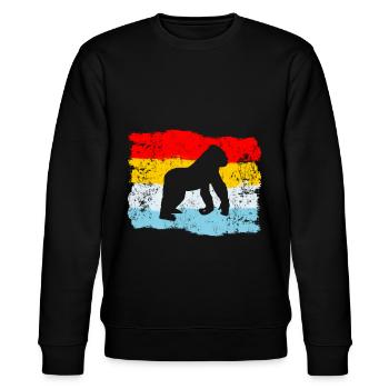 Gorilla retro - Stanley/Stella CHANGER Unisex Organic Sweatshirt - black - Front - Nik (191cm) & Marisol (170cm)