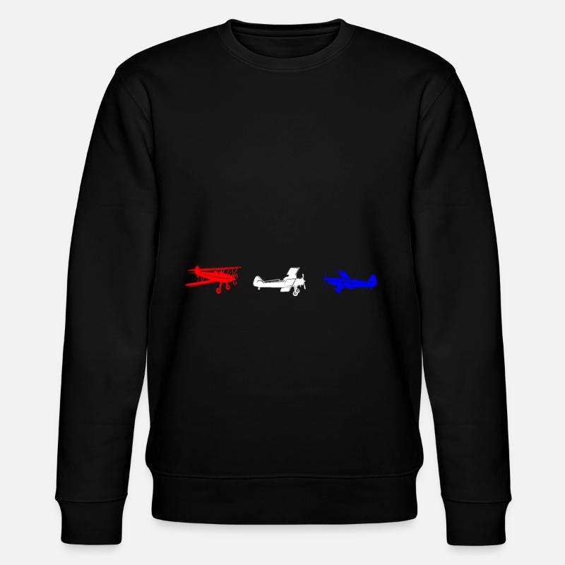 Flugzeug - Stanley/Stella Unisex Bio-Sweatshirt CHANGER  - Schwarz
