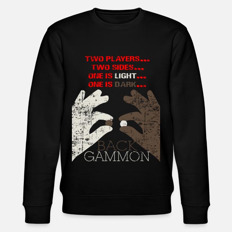 Backgammon Brettspiel Geschenk - Stanley/Stella Unisex Bio-Sweatshirt CHANGER  - Schwarz