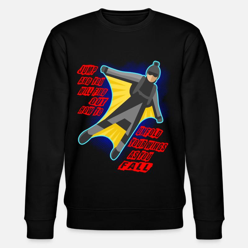 Base Jumping Fallschirm Springen Geschenk - Stanley/Stella Unisex Bio-Sweatshirt CHANGER  - Schwarz