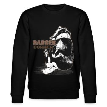 Honey Badger Honey Badger Forest Wild Animal - Stanley/Stella CHANGER Unisex Organic Sweatshirt - black - Front - Nik (191cm) & Marisol (170cm)
