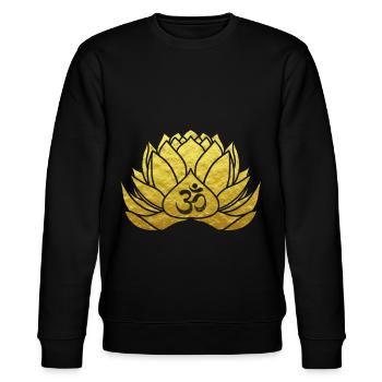 Yoga Blume des Lebens Om Zeichen Geschenk - Stanley/Stella Unisex Bio-Sweatshirt CHANGER  - Schwarz - Vorne - Nik (191cm) & Marisol (170cm)