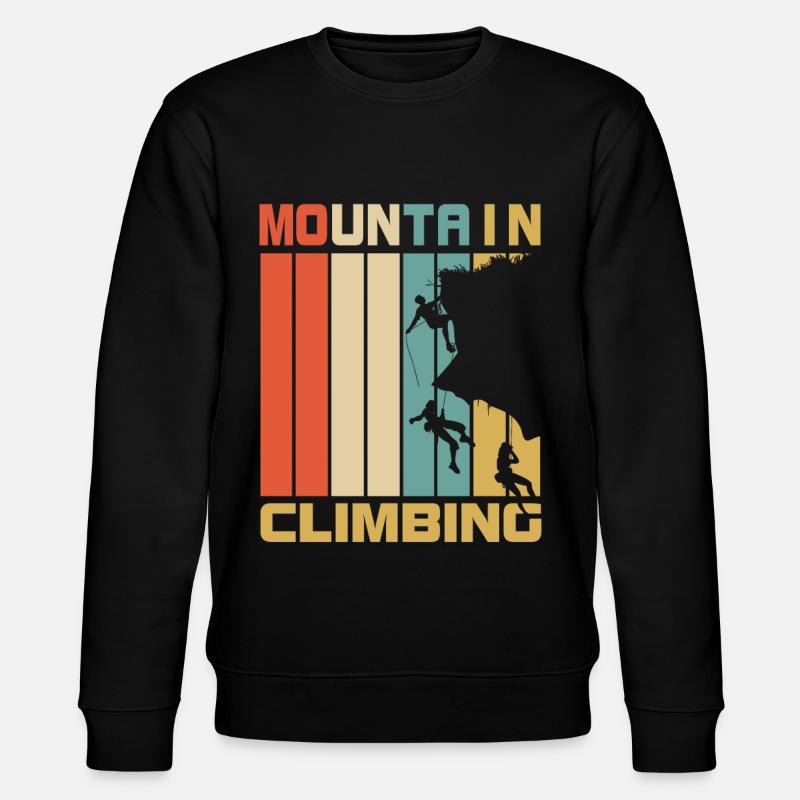 Climbing retro gift - Stanley/Stella CHANGER Unisex Organic Sweatshirt - black