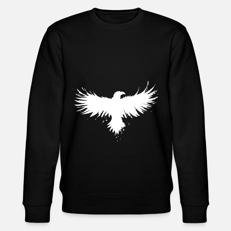Eagle Crow Bird Adler Rabe Vogel - Stanley/Stella Unisex Bio-Sweatshirt CHANGER  - Schwarz