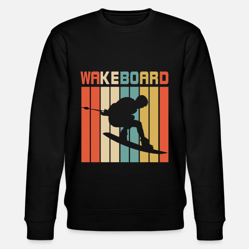 Wakeboarding Retro - Stanley/Stella Unisex Bio-Sweatshirt CHANGER - Schwarz
