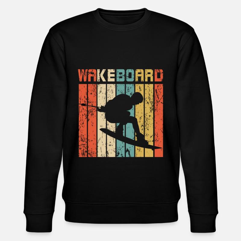 Wakeboard Retro Geschenk - Stanley/Stella Unisex Bio-Sweatshirt CHANGER  - Schwarz