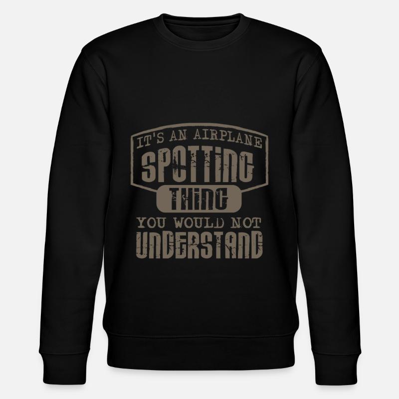 Plane Spotter - Stanley/Stella Unisex Bio-Sweatshirt CHANGER  - Schwarz