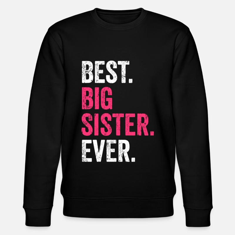 Große Schwester - Stanley/Stella Unisex Bio-Sweatshirt CHANGER  - Schwarz