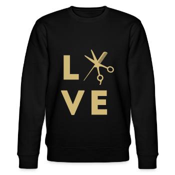 Friseur Frisör Friseurin Frisörin Friseuse - Stanley/Stella Unisex Bio-Sweatshirt CHANGER  - Schwarz - Vorne - Nik (191cm) & Marisol (170cm)