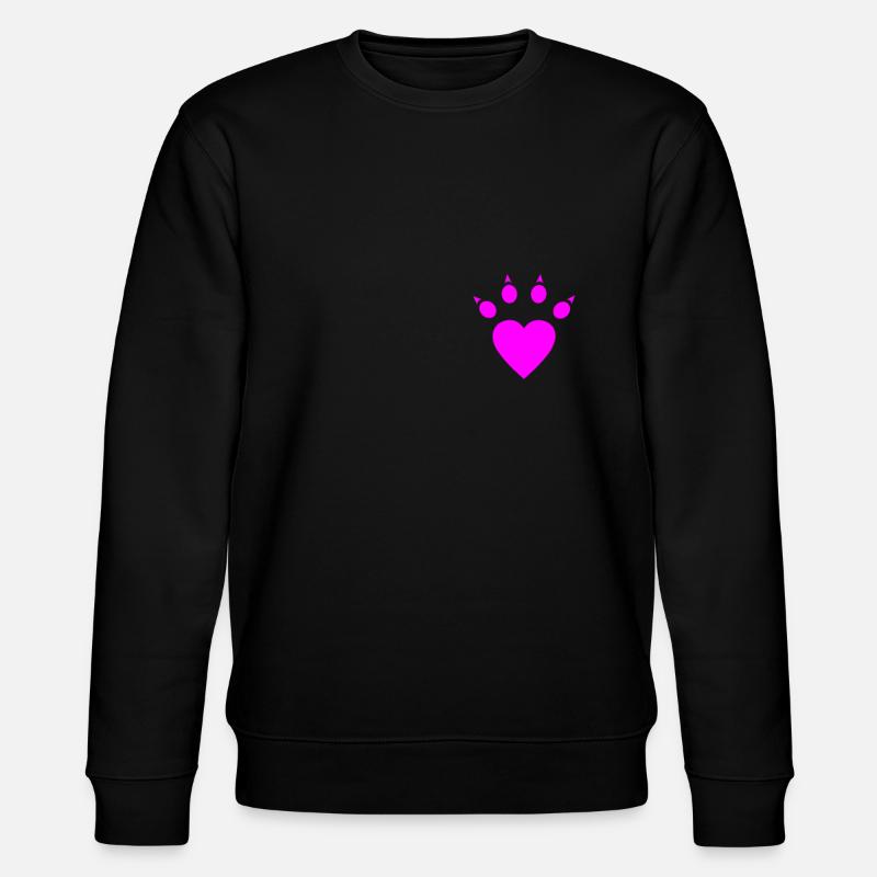 Patte de chat coeur patte - Sweat bio CHANGER Stanley/Stella Unisexe - noir