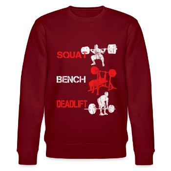 Squat Bench Deadlift - Formation de culturiste - Sweat bio CHANGER Stanley/Stella Unisexe - bordeaux - Devant - Nik (191cm) & Marisol (170cm)