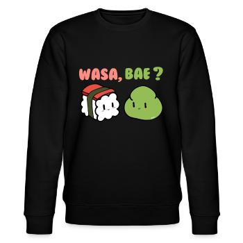 Wasa Bae Sushi Funny Wasabi Food Lover - Stanley/Stella CHANGER Unisex Organic Sweatshirt - black - Front - Nik (191cm) & Marisol (170cm)