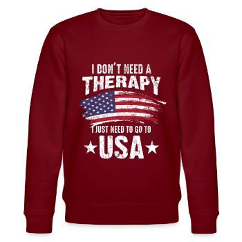 Cadeau drapeau de la nation USA - Sweat bio CHANGER Stanley/Stella Unisexe - bordeaux - Devant - Nik (191cm) & Marisol (170cm)
