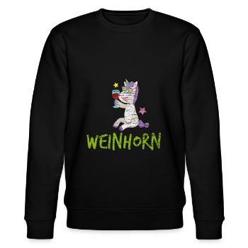 Wein Junggesellinenabschied JGA - Stanley/Stella Unisex Bio-Sweatshirt CHANGER  - Schwarz - Vorne - Nik (191cm) & Marisol (170cm)
