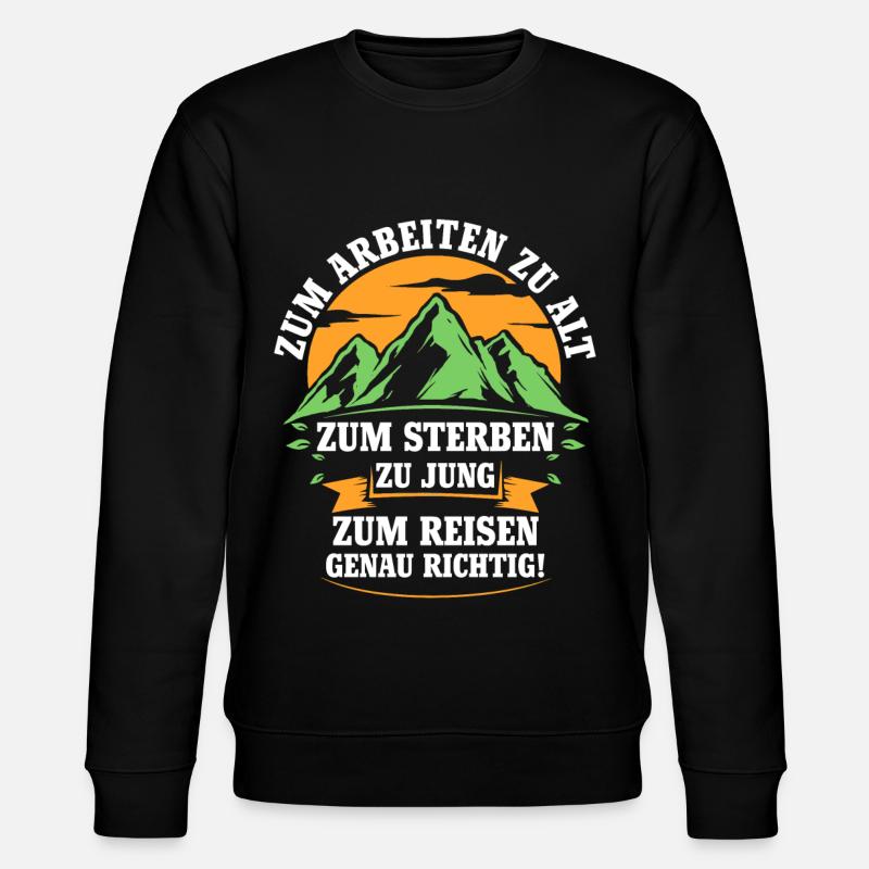 Camping Reise - Stanley/Stella Unisex Bio-Sweatshirt CHANGER  - Schwarz