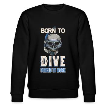 Taucher Spruch Taucherbrille Totenkopf - Stanley/Stella Unisex Bio-Sweatshirt CHANGER  - Schwarz - Vorne - Nik (191cm) & Marisol (170cm)