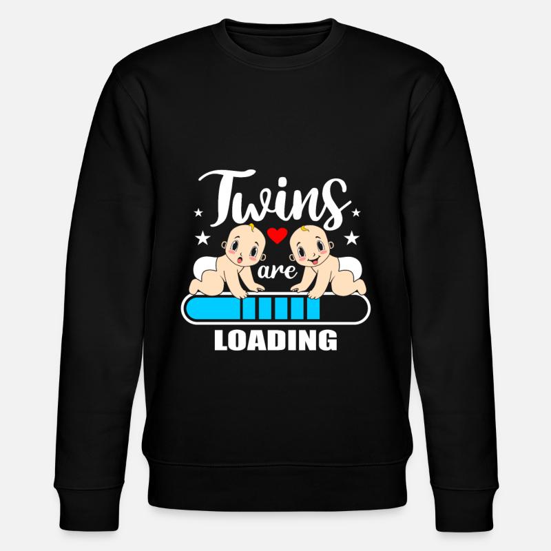 Twins Loading Schwanger Zwillinge Schwangerschaft - Stanley/Stella Unisex Bio-Sweatshirt CHANGER  - Schwarz