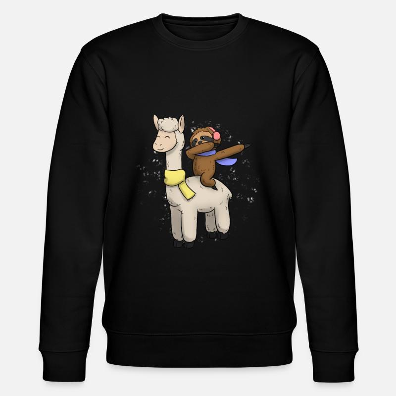 Lama sloth Christmas present - Stanley/Stella CHANGER Unisex Organic Sweatshirt - black