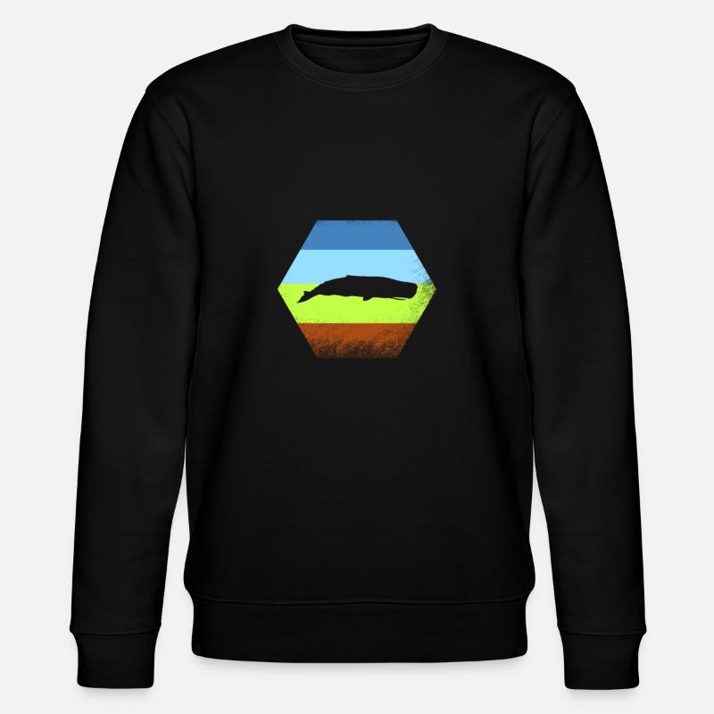 sperm whale - Stanley/Stella CHANGER Unisex Organic Sweatshirt - black