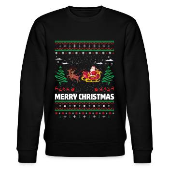 Merry Christmas Ugly Christmas Design - Stanley/Stella CHANGER Unisex Organic Sweatshirt - black - Front - Nik (191cm) & Marisol (170cm)