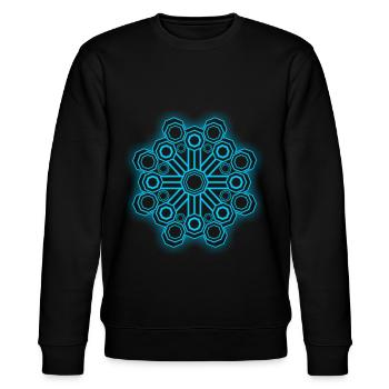 Sacred Geometry Psychedelic Goa - Stanley/Stella Unisex Bio-Sweatshirt CHANGER  - Schwarz - Vorne - Nik (191cm) & Marisol (170cm)