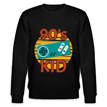 90s KID - Gamer - Stanley/Stella Unisex Bio-Sweatshirt CHANGER  - Schwarz - Vorne - Nik (191cm) & Marisol (170cm)