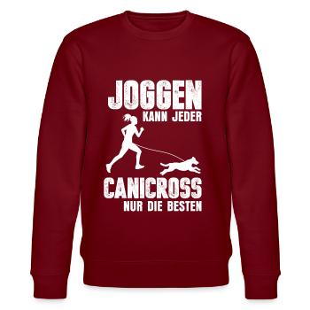 Joggen Canicross - Stanley/Stella Unisex Bio-Sweatshirt CHANGER  - Burgunderrot - Vorne - Nik (191cm) & Marisol (170cm)