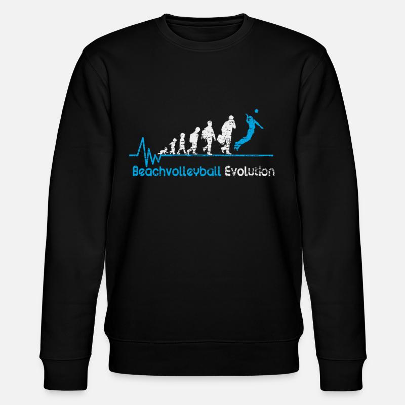 Beachvolleyball Geburt Puls Geschenk - Stanley/Stella Unisex Bio-Sweatshirt CHANGER - Schwarz